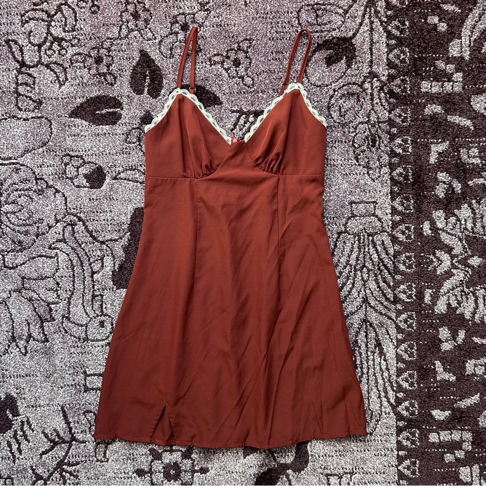 Copper Closet Rusty red mini dress